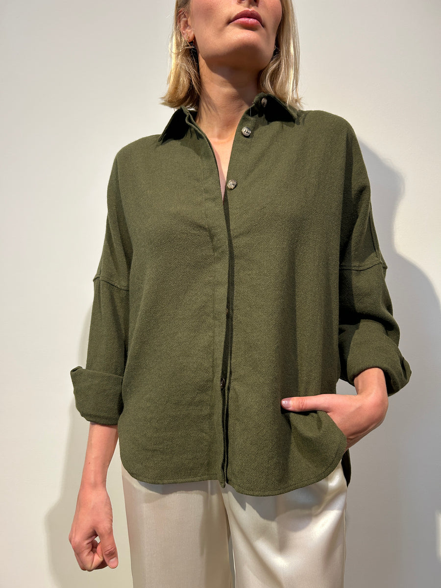 Wool Shirt With Back Detail