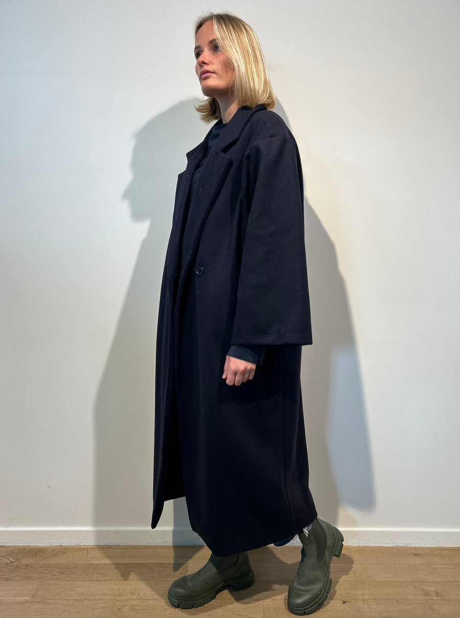Oversized Double Breasted Coat With Collar