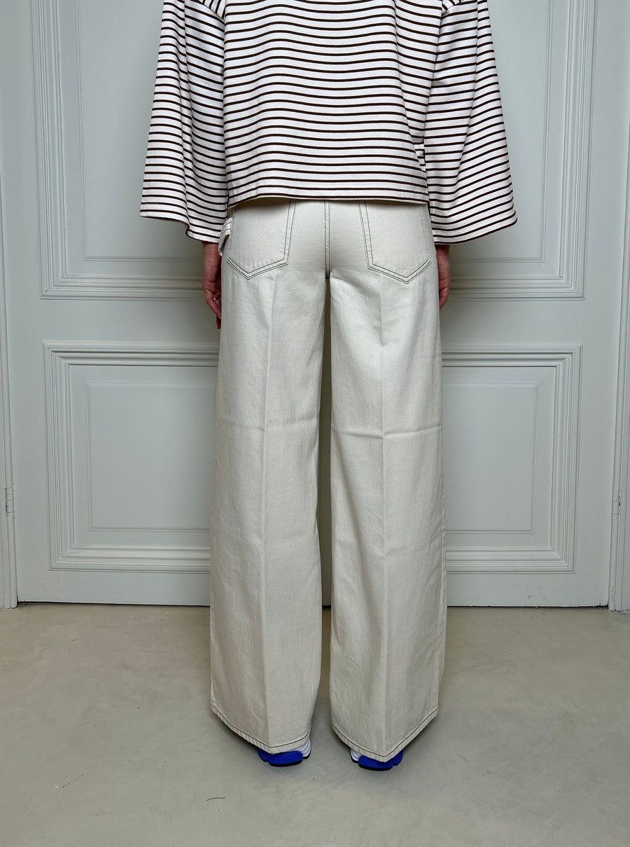 Wide Leg Off-White Jeans