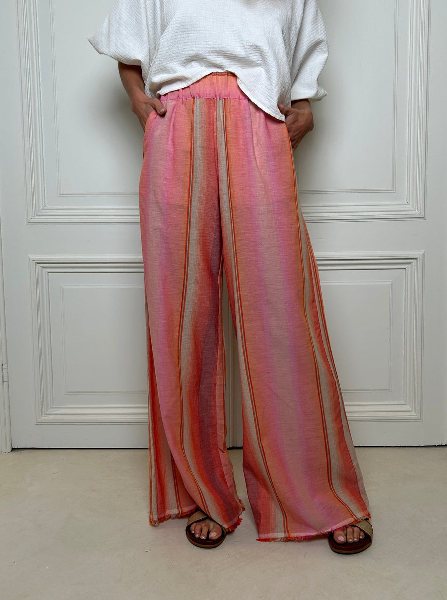 Wide Trousers with Elastic Waistband