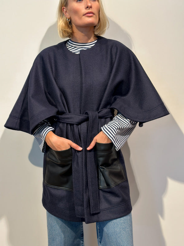 Navy Blue Kimono Vest